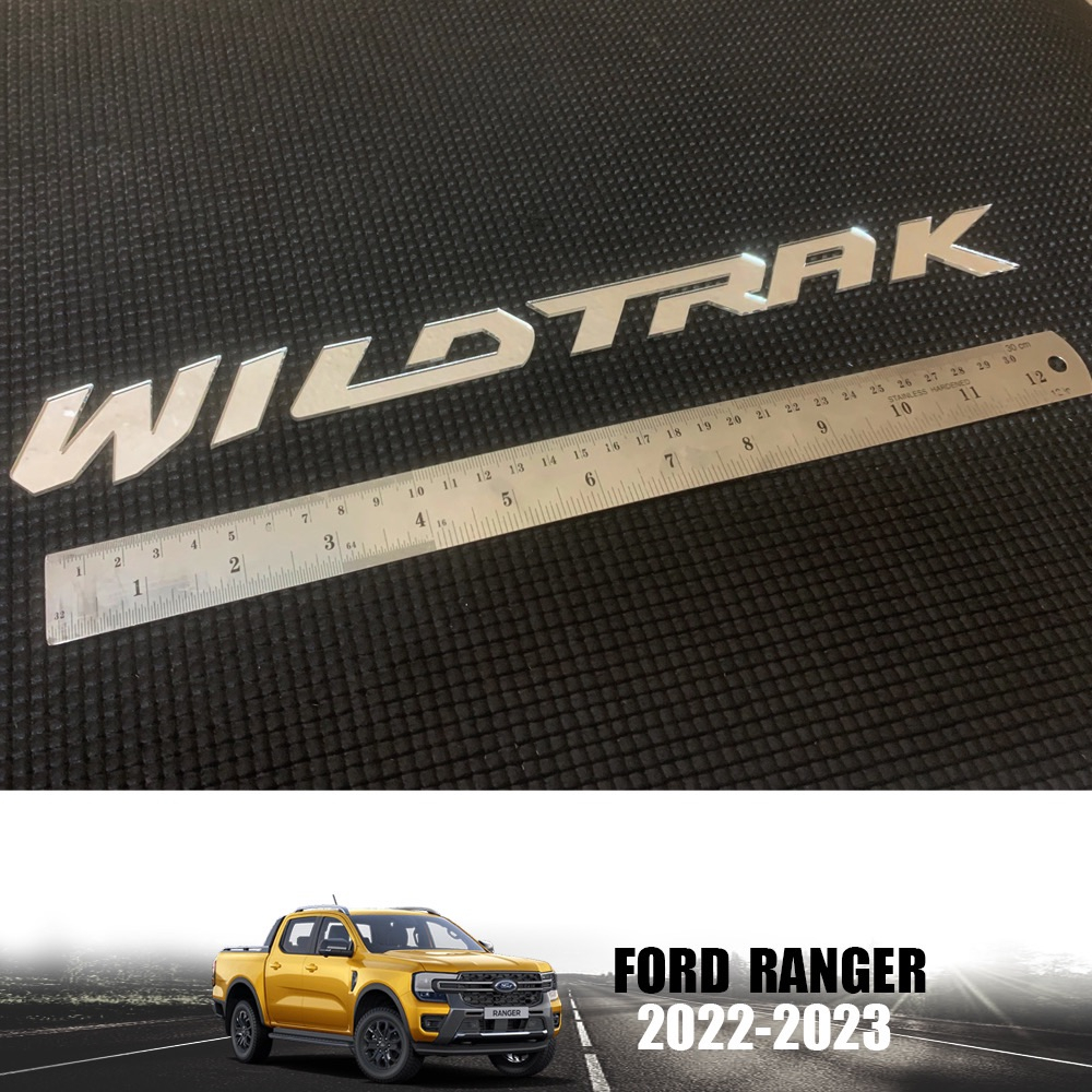 สติ๊กเกอร์ WILDTRAK สำหรับ Ford Ranger สีโครเมี่ยม แบบนู้น