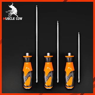 MUSCLE COWไขควง (ปากแบน + ปากแฉก) ไขควงหัวสลับ ไขควงแม่เหล็ก ความยาว1.5,4,6,8นิ้ว screwdriver
