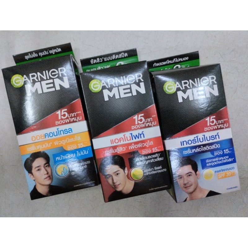 GARNIER MEN ครีมการ์นีเย่เมน มี 4 สูตร 1กล่องมี6ซอง(ขายยกกล่อง)