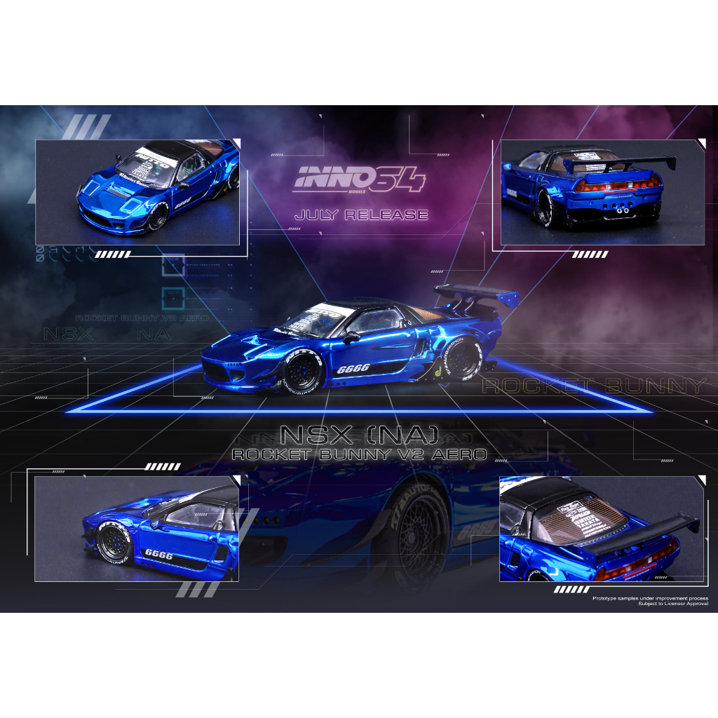 INNO MODELS 1:64 NSX NA1 ROCKET BUNNY V2 AERO CHROME BLUE