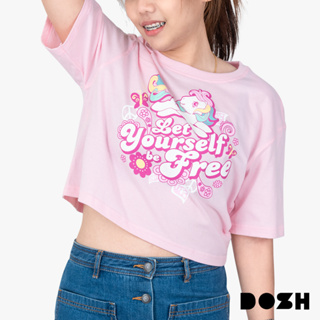 DOSH WOMENS CROPPED TOPS MY LITTLE PONY เสื้อยืดทรงครอปสั้น ผู้หญิง DPWT1010-PI