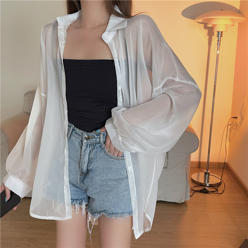 Cover up C024 เสื้อแขนยาว ใส่คลุมกันแดด ผ้าซีฟอง