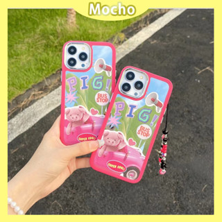 💕พร้อมส่ง💕iPhone 14 13 12 11 Pro Max เคส for เคสไอโฟน11 น่ารัก บางเบาพกพาง่าย การ์ตูน แฟชั่น ลูกหมู กระจกเงา Case