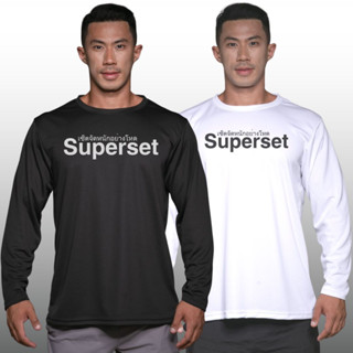 SUPERSET เสื้อแขนยาวนักกล้าม  Men’s Bodybuilding Long Sleeve Athletic Gym Shirt