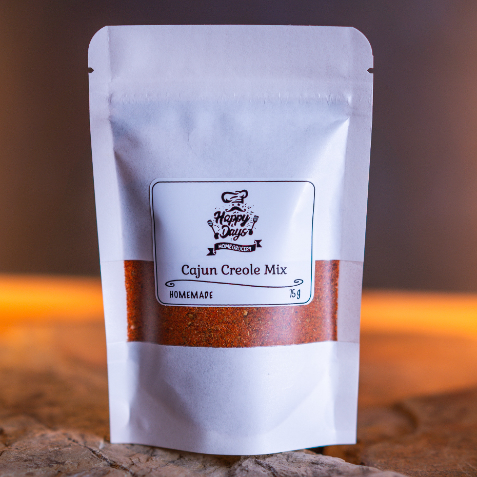 เครื่องปรุงรสชนิดผงคาจูนครีโอลโฮมเมด น้ำหนักสุทธิ 75กรัม, Cajun Creole Spice Mix, Net Weight 75g