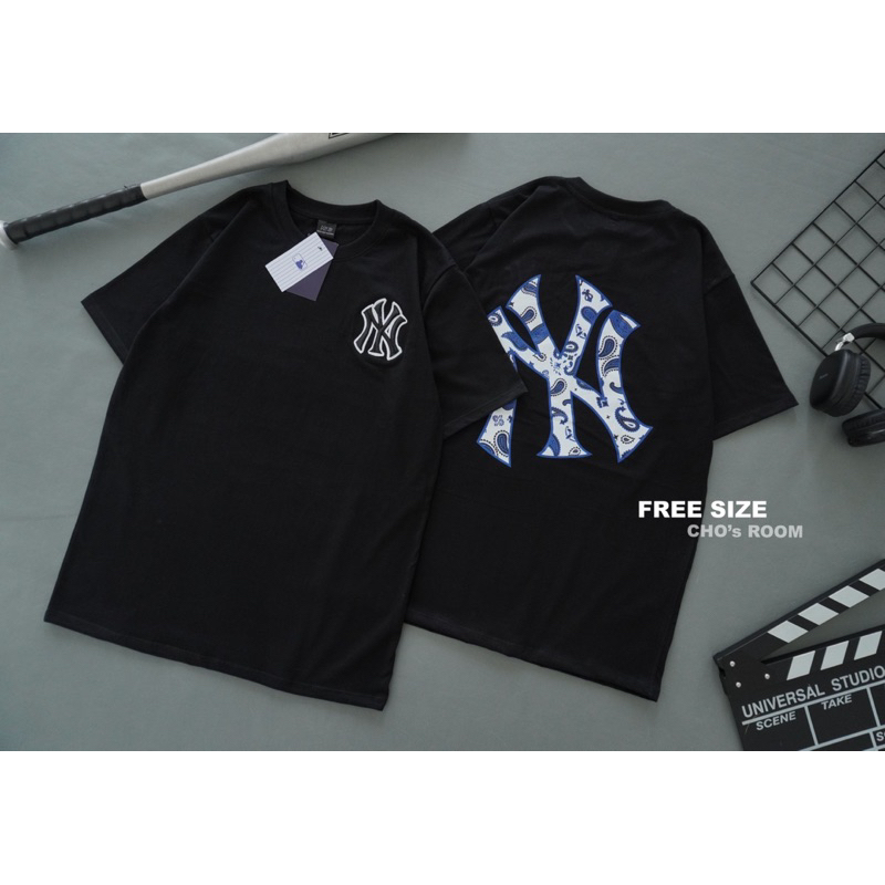 พร้อมส่ง เสื้อยืดสีพื้น ปักลาย ny ดีเทลด้านหลังสวยมากแกร