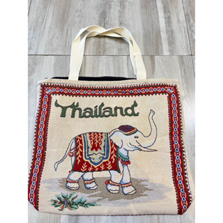 กระเป๋าผ้าเมืองใหญ่ลายช้างใบใหญ่Thailand
