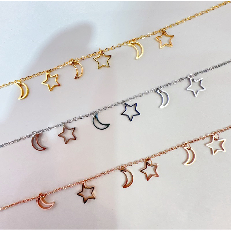 พร้อมส่งในไทย สร้อยข้อมือ กำไลมือ ห้อยตุ้งติ้งแบบสวยหน้ารัก งานสแตนเลส