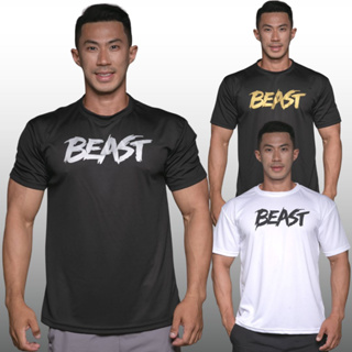 BEAST เสื้อยืดแขนสั้นผู้ชาย Men’s Gym Workout Bodybuilding Muscle T-Shirt