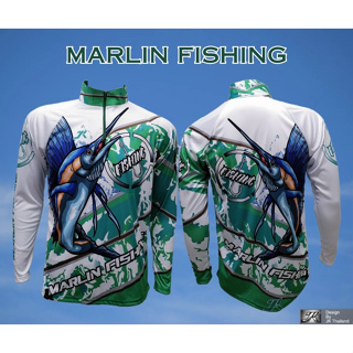 เสื้อตกปลา JK Thailand  เสื้อกันยูวี สำหรับกีฬากิจกรรมกลางแจ้ง ลาย MARLIN FISHING  ป้องกันรังสี UV 80% แห้งเร็ว