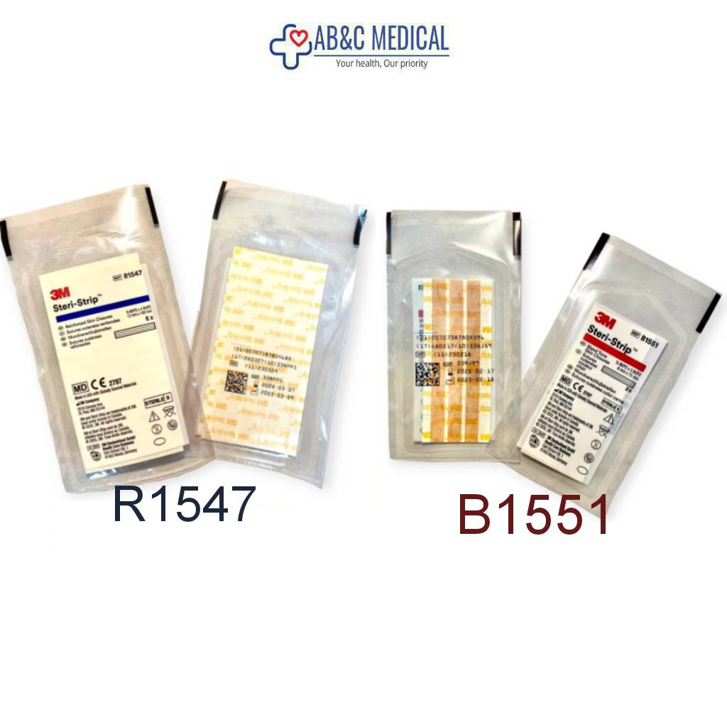 3M Steri-strip B1551 ขนาดแผ่น 6 mm x 75 mm สีเนื้อ \R1547  Reinforced Skin Closures ขนาดแผ่น 12mm x 