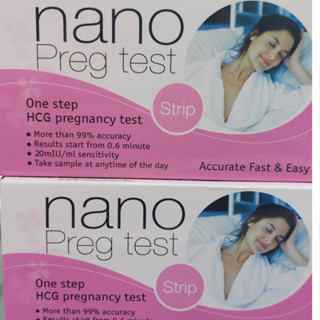 ปิดชื่อสินค้าหน้ากล่อง ที่ตรวจครรภ์ nano preg test ชนิดจุ่ม แม่นยำกว่า 99% รู้ผลเร็ว Pregnancy test ตรวจการตั้งครรภ์