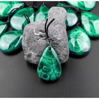 AAA+ Natural Malachite Pendant Teardrop Pendant Focal Gemstone Bead