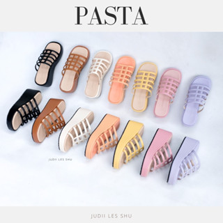 JUDII LES SHU รุ่น Pasta SIZE 34-45 รองเท้าส้นตึกตาราง