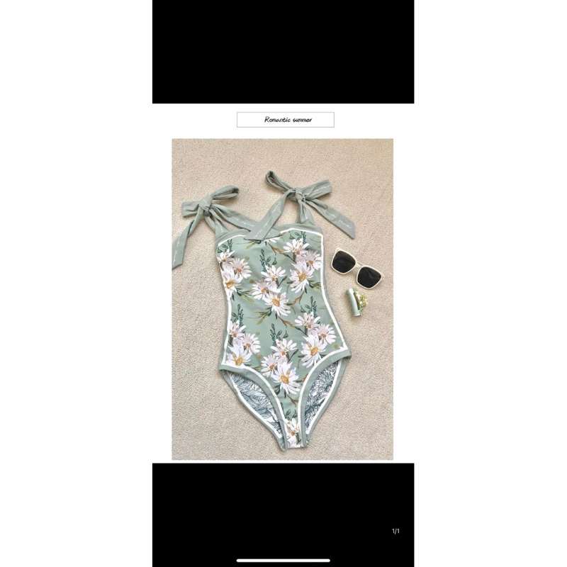 พร้อมส่งจากไทย ชุดว่ายน้ำวันพีชผูกไหล่สไตล์เกาหลี สาวหวานห้ามพลาด มี3สร - รูปที่ 5