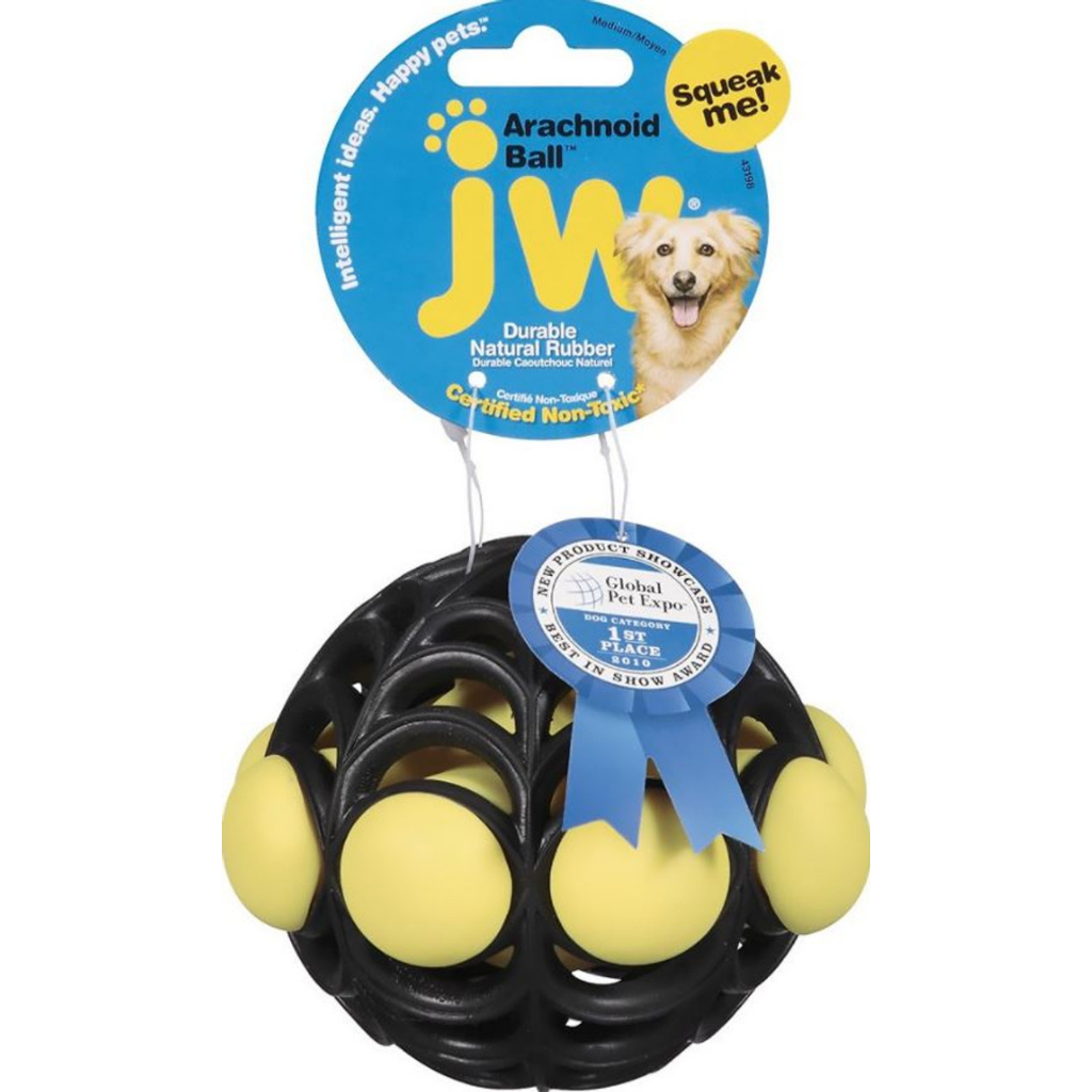JW: Arachnoid Ball Dogs Toy บอลยางแมงมุม ชนะรางวัลดีไซน์ยอดเยี่ยม บีบมีเสียง สอดขนมได้รอบ