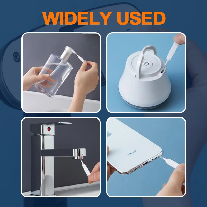 แปรงขัดรูฝักบัว แพ็ค 10 ชิ้น ใช้ซ้ำได้ ขนแปรงไนล่อนอเนกประสงค์ ป้องกันการอุดตัน ขจัดฝุ่นในช่องเสียบ USB รูหัวปั๊ม - รูปที่ 2