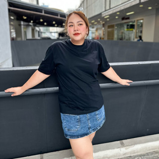 อก42-46” สีดำ 🖤 เสื้อยืดคอกลม ทรงโอเวอร์ไซส์ oversize เนื้อผ้านุ่มมาก ใส่สบาย ไม่ร้อนกับวันชิลๆ