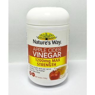 Natures Way APPLE CIDER VINEGAR 1200 mg MAX Strength แอปเปิ้ล ไซเดอร์ เวเนก้า บรรจุ 90 เม็ด ทานวันละ 1 เม็ด