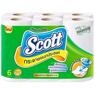 สก๊อต scott กระดาษอเนกประสงค์ 6ม้วน กระดาษซับน้ำมัน