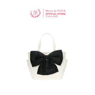 Maison De FLEUR - Big Ribbon M Tote Bag SS19 กระเป๋าถือ ทรงสวย แต่งโบว์ไซส์ใหญ่ (ไซส์ M)