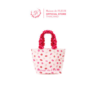 Maison De FLEUR - XOXO Collection Frill Handle Tote Bag [Limited Edition] กระเป๋าถือพิมพ์ลายจุ๊บสุดน่ารัก