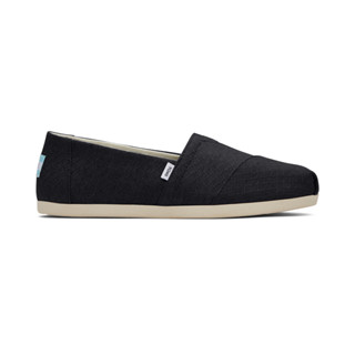 TOMS รองเท้าลำลองผู้หญิง สลิปออน รุ่น Alpargata Black Refibra Diamond Pattern Woven (CB) รองเท้าลิขสิทธิ์แท้