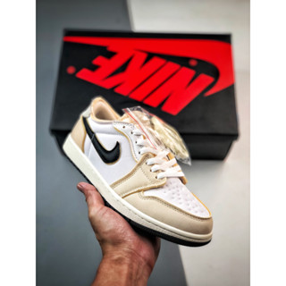 Air Jordan 1 Low OGข้าวขาวดำรองเท้าบาสเกตบอลคลาสสิกวัฒนธรรมวินเทจลำลองต่ำรองเท้าผ้าใบ nike แท้100% ผู้ชาย ผู้หญิง