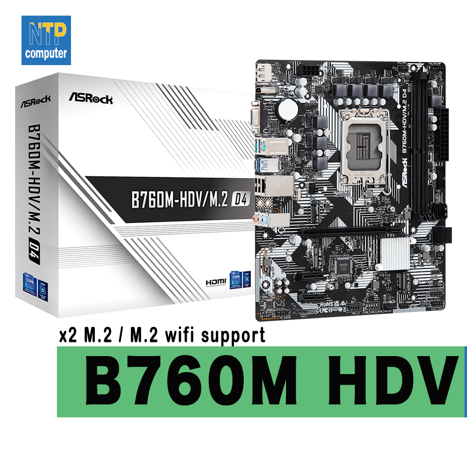 ASROCK B760M - HDV/M.2 D4 Mainboard LGA1700 Gen13 b760m-hdv DDR4