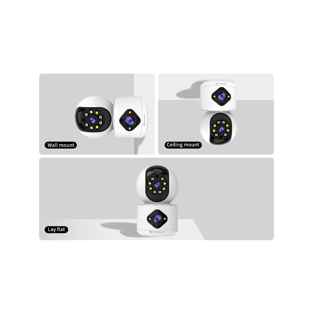 Vstarcam C992DR (เลนส์คู่) ความละเอียด 2.0 MP (1296P) กล้องวงจรปิดไร้สาย ภาพสี มีAI+ คนตรวจจับสัญญาณเตือน Outdoor Cam