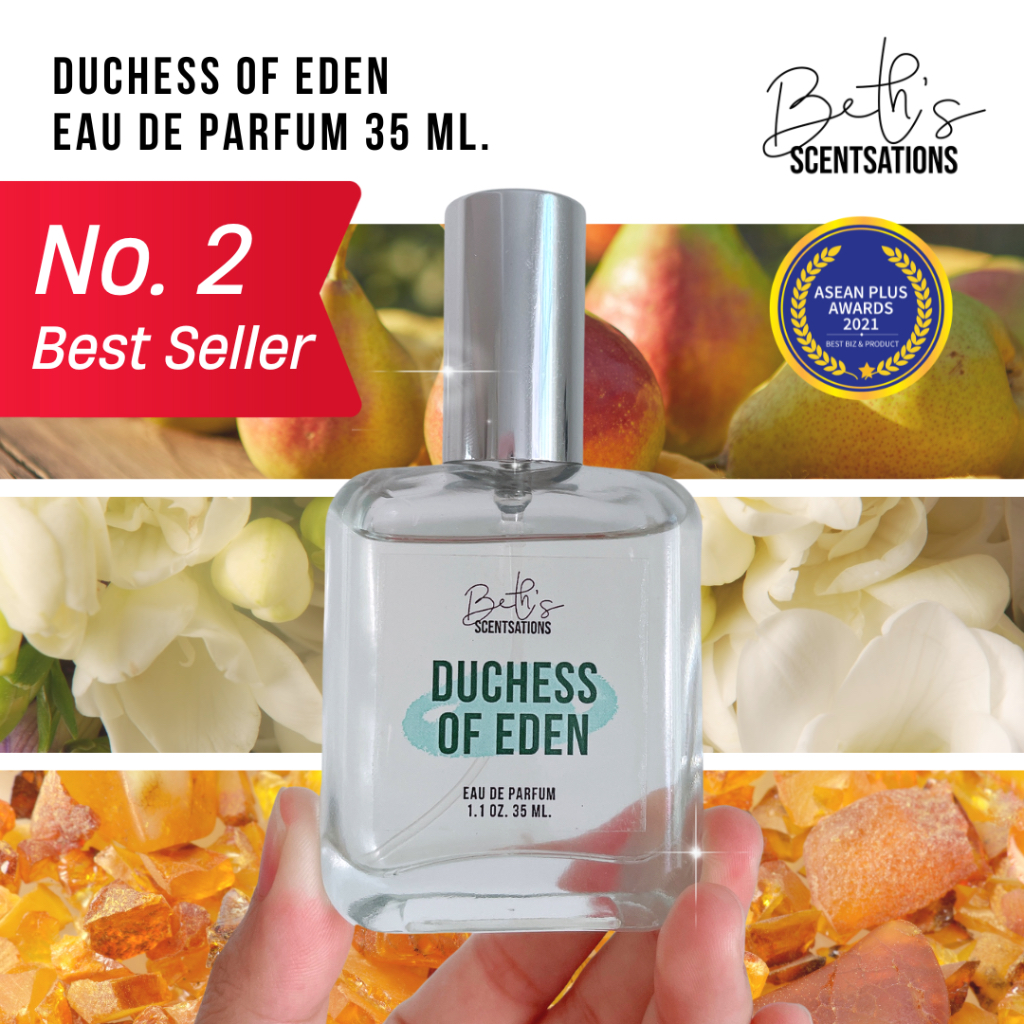 พร้อมส่ง น้ำหอมเบธ (EDP 35 ml.) กลิ่นร่วมสมัยที่แฝงไปด้วยเสน่ห์ ความหอมสะอาดสดชื่นจากลูกแพร์อังกฤษ&ดอกฟรีเซีย