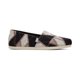 TOMS รองเท้าลำลองผู้หญิง สลิปออน รุ่น Alpargata Black Argyle Knit (CB) รองเท้าลิขสิทธิ์แท้