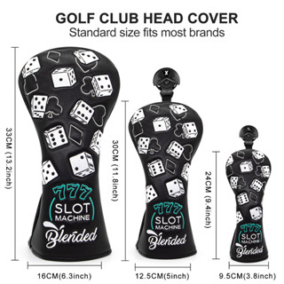 โคเว่อไม้กอล์ฟ Golf Club Headcover Lucky 777 Slot Machine Blended Headcover White Black Dice