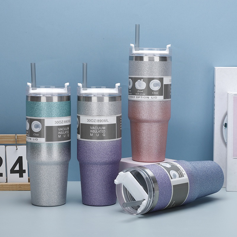 แก้วเก็บความเย็นกากเพชร 304