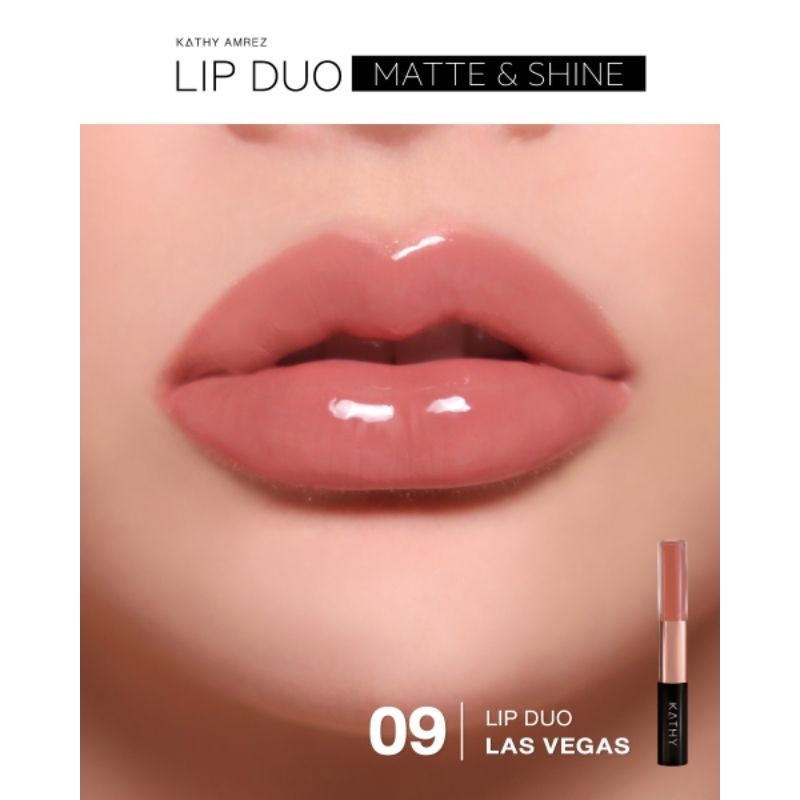 ลิปดูโอกระแตสีขายดี!!KATHY LIP DUO MATTE & SHINE – สี 09 – LAS VEGAS