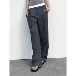 กางเกงเอวสองชั้นทรงขาตรง DOUBLE LAYERED WAIST STRAIGHT CUT PANTS