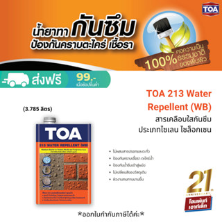 TOA 213 Water Repellent (WB) น้ำยาทากันตระไคร่น้ำ เชื้อรา สูตรน้ำ (ขนาด 3.785 ลิตร)