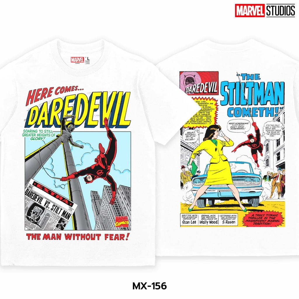 Power7Shop เสื้อยืดการ์ตูน มาร์เวล Dare Devil ลิขสิทธ์แท้ MARVEL COMICS T-SHIRTS (MX-156)