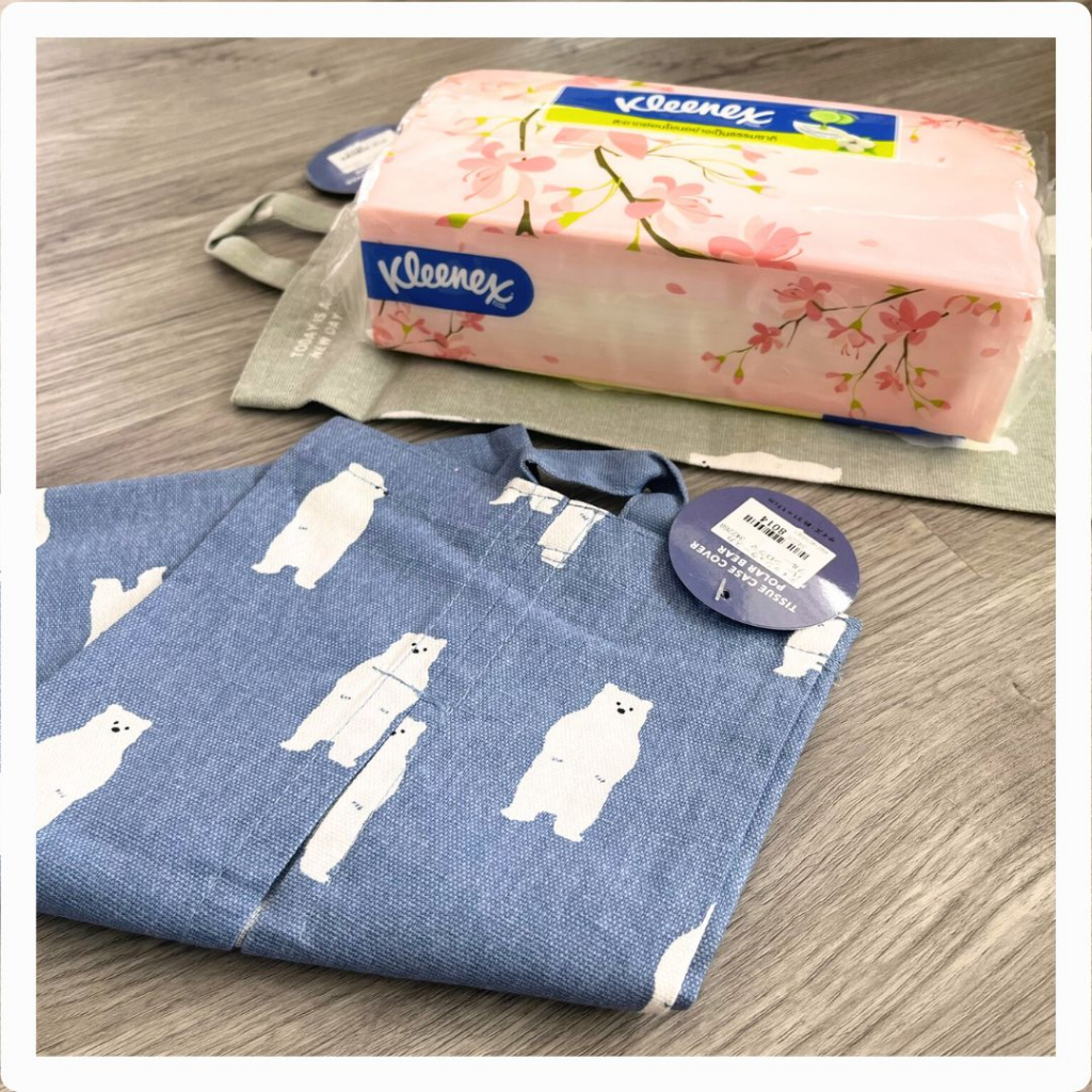 กล่องใส่กระดาษทิชชู หมีโค่ล่า กล่องทิชชูแขวนได้ กล่องทิชชู่รถยนตร์ Cotton Tissue Case Cover - รูปที่ 2