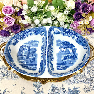 Spode Blue Italian Oven to Table Divided Dish จานแบ่ง 2 ช่อง