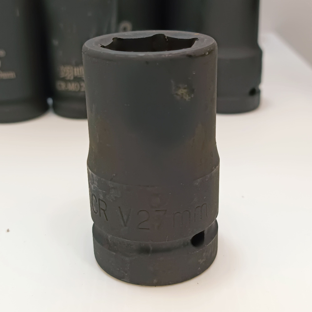 ลูกบล็อกยาว บล็อกลม 1 นิ้ว เบอร์ 27 มม. สำหรับ บล็อกลม บล็อกแบต บล็อกไฟฟ้า (IMPACT SOCKET)