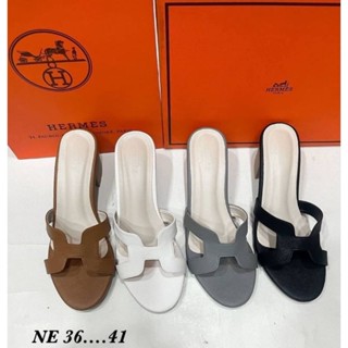 เช็คของก่อนกดสั่ง ไซส์36-41 สูง 2 นิ้ว รองเท้า Hermes รองเท้าหน้า H ส้นสูง Hermes