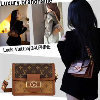 หลุยส์วิตตอง Louis Vuitton/DAUPHINE กระเป๋าโซ่/กระเป๋า Messenger/กระเป๋าสะพาย/ผู้หญิง