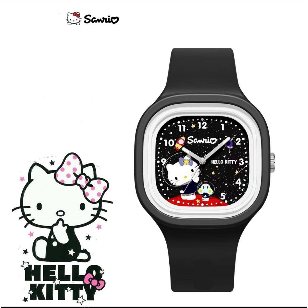 นาฬิกาข้อมือ sanrio ซานริโอ้ สายซิลิโคน ทรงสี่เหลี่ยม น่ารัก สวมได้ทั้งเด็กและผู้ใหญ่