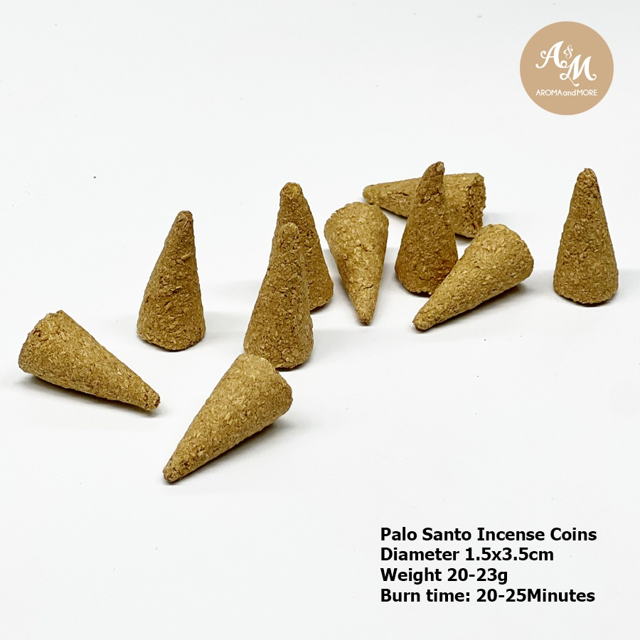 Aroma&More กำยาน ธูปหอมพาโล ซานโตจากเปรู Palo santo Incense Cones กลิ่นหอมนุ่มหวานอบอุ่น สงบปลดปล่อยและผ่อนคลาย 10/20Pcs