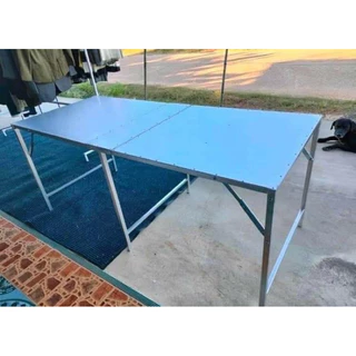 โต๊ะพับซิงค์ ปูหน้าเมทัลชีท ขาไม่ชุบสี75x177x75 ,75x150x72 , 75x200x75.