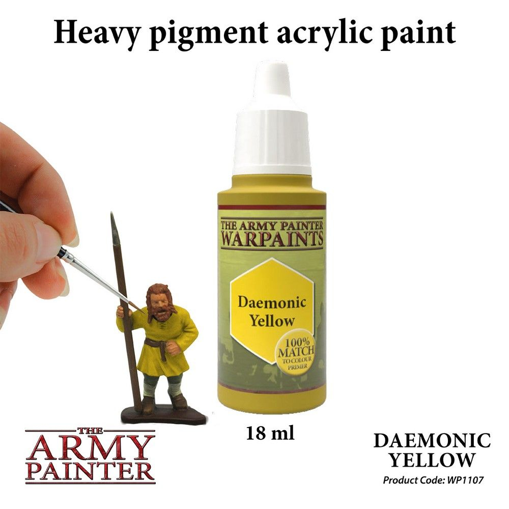 Acrylic Paint 130 บาท มีของพร้อมส่ง  Army Painter Daemonic Yellow AP-WP1107 สีทาโมเดล สีอะคริลิค สูตรน้ำ Water Based Acrylic รุ่นใหม่ Stationery