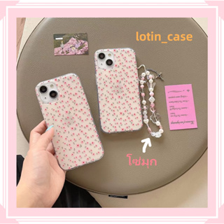 🎁ส่งของขวัญ🎁เคสไอโฟน สำหรับ 11 13 for iPhone Case 14 12 Pro Max เรียบง่าย ดอกไม้ โซ่มุก กันกระแทก ปกป้อง เคสโทรศัพท์