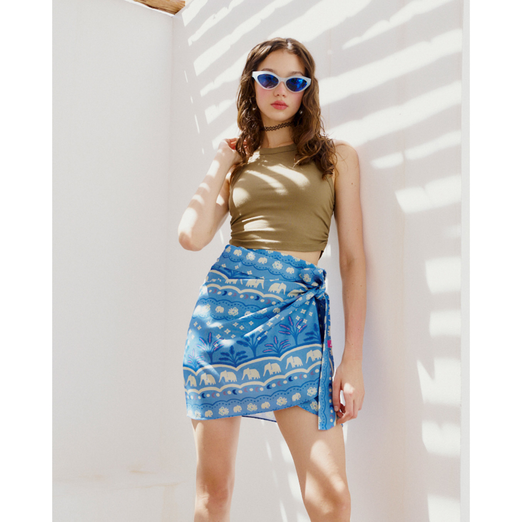 SUE - Phant Phant Wrap Skirt - กระโปรงลายช้าง