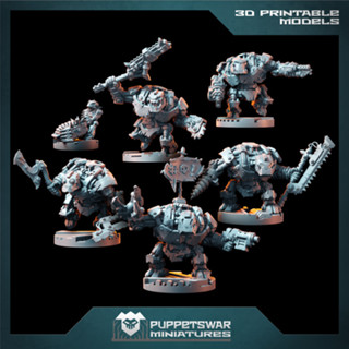 Orc Bots - 3d print miniature board game model war game -  Puppetswar Miniatures